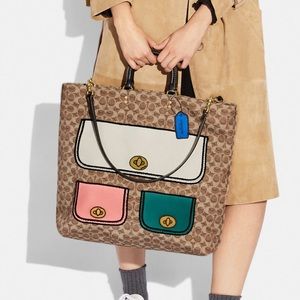 Rogue Tote In Recycled Signature Canvas With Trompe L'oeil Print